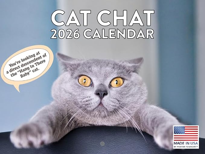 Funny Cat Calendar 2026 Monthly Wall Calender 12 Month | American Made In The USA