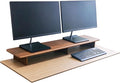 Solid Wood Dual Monitor Stand Riser Walnut Monitor Riser for Desk Wooden Desk Shelf Ergonomic Monitor Stand for Home Office