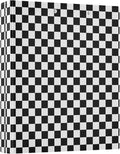3 Ring Binder Black White Checkered Pattern 1.5" Round Ring Binders View Binder with 200 Sheet for Women Men Office Kids School Supplies, 1 Pack