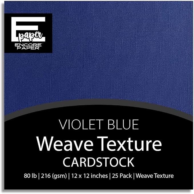 Violet Blue—12x12 Textured Cardstock | 80lb Textured Blue Scrapbook Paper | Premium Cardstock for Cricut Cutting | 25 Sheets