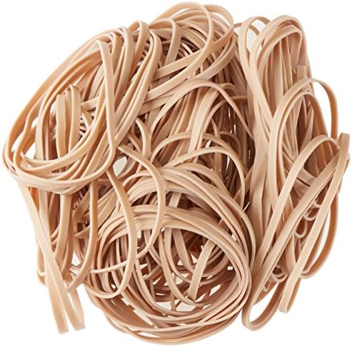 Amazon Basics Rubber Bands, Office Supplies, Size 33 (3-1/2 x 1/8 Inch), 600 Bands/1 lb Pack, 25-Pack, Tan