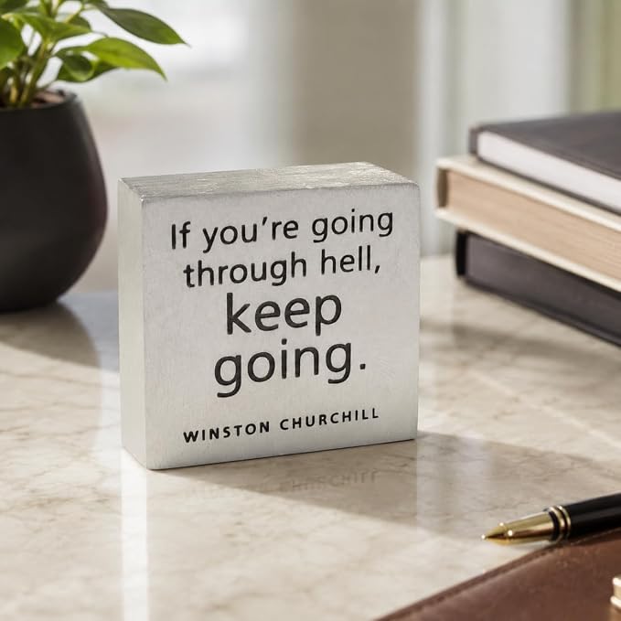Keep Going Paperweight | Handcrafted Pewter Paperweight For Desk Home And Office | Made In USA