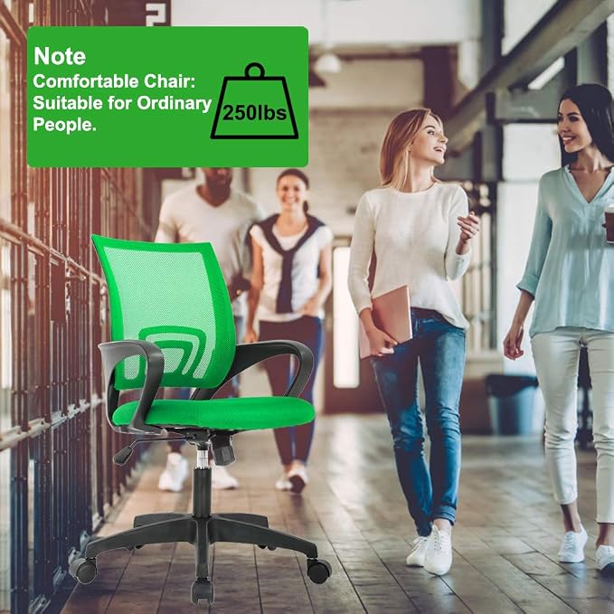 BestOffice Home Office Chair Ergonomic Desk Chair Mesh Computer Chair with Lumbar Support Armrest Executive Rolling Swivel Adjustable Mid Back Task Chair,Green