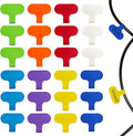 24 Pcs Cable Cord Labels,Wire Labels, Cable Tags, Computers Cable Management and Identification,Multicolored Handwriting Cable Tags