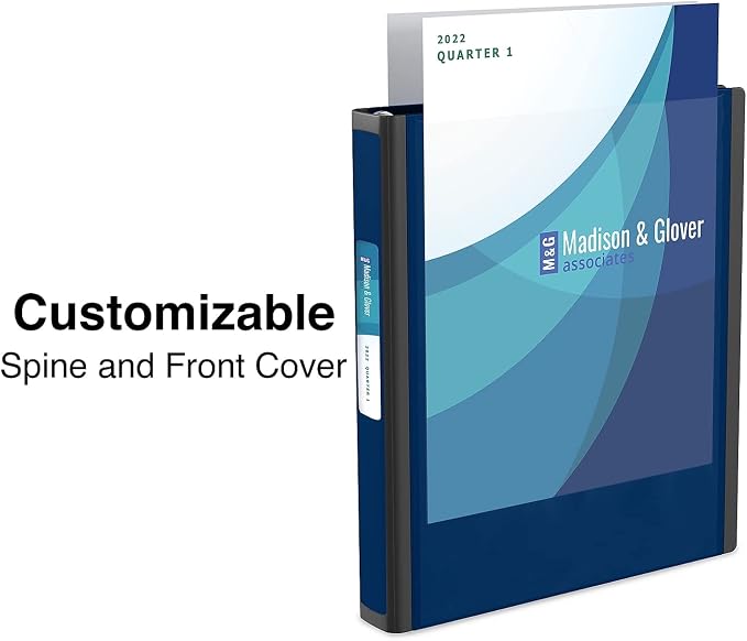 Staples Better View 1-Inch D-Ring Binder, Blue, Clear Overlay | Durable 3-ring binder for school and office document organization.