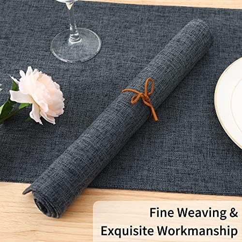 Homaxy Cloths Placemats for Dining Table Set of 6, 13" x 19", Charcoal Gray