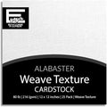 Alabaster—12x12 Textured Cardstock | 80lb Textured White Scrapbook Paper | Premium Cardstock for Cricut Cutting | 25 Sheets