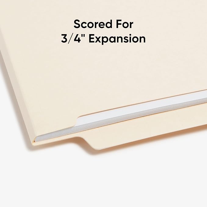 Smead Shelf-Master End Tab File Folders, 100 Count, Manila, Reinforced Straight-Cut Tabs, Letter Size