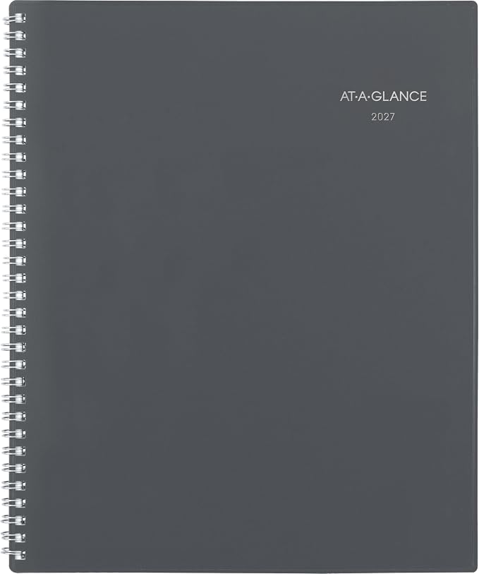 AT-A-GLANCE 2027 Planner, Weekly & Monthly, 8.5" x 11", Spiral Bound, DayMinder, Gray (GC5450727)
