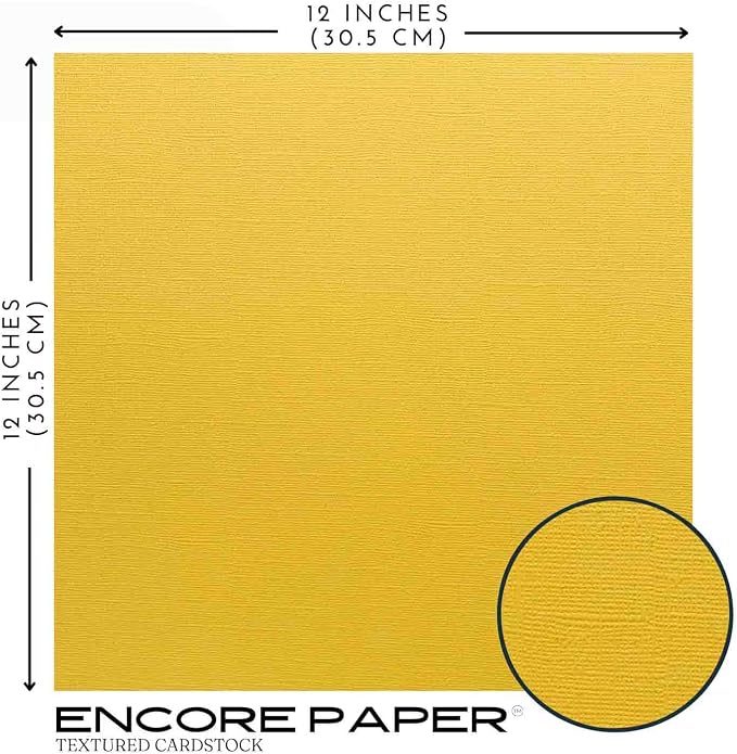 BUTTERED POPCORN—12x12 Textured Cardstock | 80lb Textured Yellow Scrapbook Paper | Premium Cardstock for Cricut Cutting | 25 Sheets