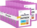 Enday 2 inch 3 Ring Binder (24 Pack - Purple) Binder 2 inch with Clear View Cover and 2 Inside Pocket - for Letter Size 8.5 x 11'' Paper, Ideal for School Supplies, Office, and Home