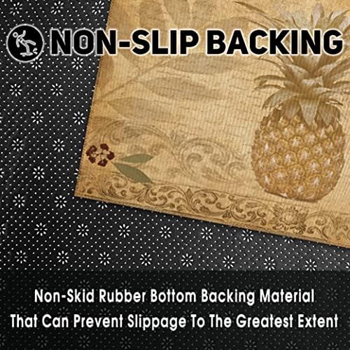 Boho Pineapple Kitchen Rugs and Mats for Floor 2 Piece Sets, Anti Fatigue Floor Mat in Front of Sink for Standing for Kitchen Decor 17"X30"+17"X47"