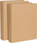 A5 Kraft Binder 6-Holds Round Ring Binder 2 Pack, Durable Binding Hard Cover Protector for Journal,Notebook,Inserted Sheets and Refill Paper,Fit for A5 6-Hole Paper,holds 200 Sheets Capacity (A5 Size)