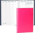 Quo Vadis 2026 Minister - Weekly/Monthly Planner - 12 Months, Jan. to Dec. - 6 1/4 x 9 3/8" - Smooth Faux Leather Soho Raspberry Cover- Time Management Appointment Organizer