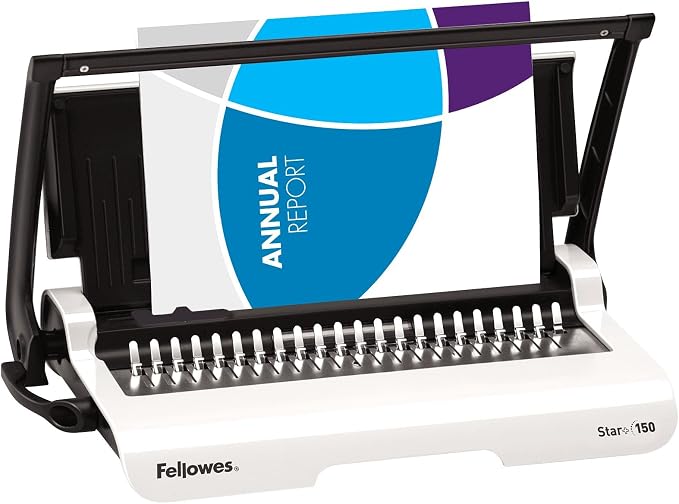 Fellowes Star+ Comb Binding Machine, Classroom Must-Haves Manual Binder, 15-Sheet Punch Capacity, Perfect for School Supplies & Classrooms (5006501)