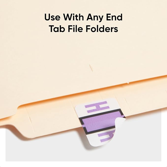 Smead BCCR Bar-Style Color-Coded Alphabetic Label, H, Label Roll, Lavender, 500 Labels per Roll, (67078)