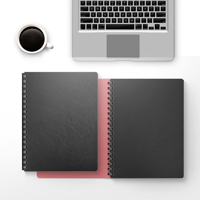 Binditek 16 Mil Leather-Textured Polycovers, 8.75x11.25, Black, 50 Pack | Leather-Textured Binding Covers, 8.75 x 11.25 Inches Oversize, Plastic Binding Presentation Covers, Square Corners, Unpunched