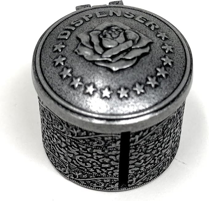 United States Postal Service Floral Metal Stamp Coil Dispenser (Holds a Roll of Forever Postage Stamps) Holder (Silver-TH-01)
