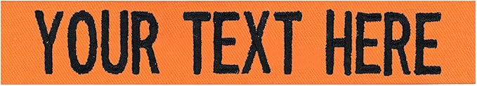 Custom Uniform Name Tapes Solid Colors. Orange Fabric, 5 Inch Sew on