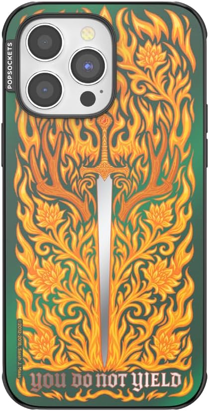 PopSockets iPhone 14 Pro Max Phone Case w/MagSafe- Fireheart | Magnetic, Wireless Charging, Camera & Drop Protection, Acotar, Throne, Glass, Sarah, Dragon
