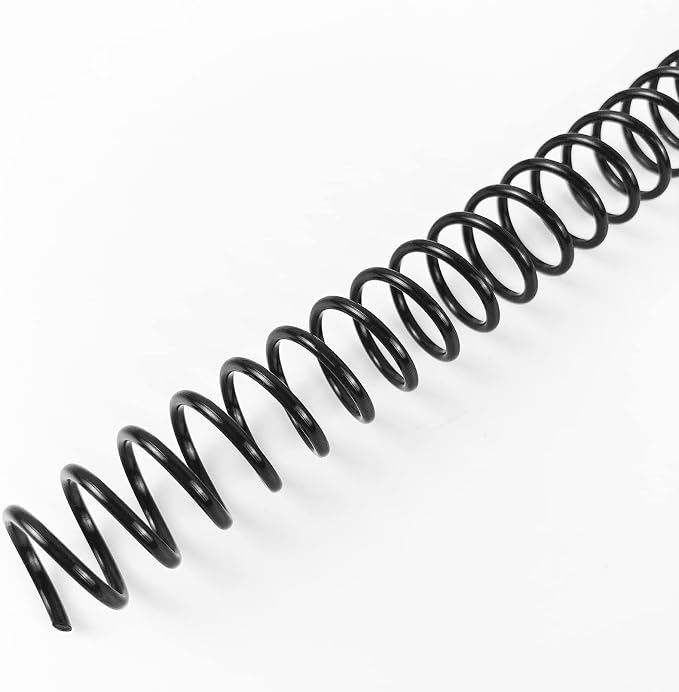 Binditek Plastic Spiral Binding Coils, 12 mm, 4:1 Pitch, Black, 50 Pack | Coil Binding Spines, 1/2", 90 Sheet Capacity, 48 Loops, for Letter-Size Reports, Presentations, School and Office Projects