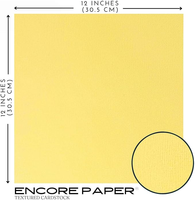 Banana Pudding—12x12 Textured Cardstock | 80lb Yellow Textured Scrapbook Paper | Premium Cardstock for Cricut Cutting | 25 Sheets