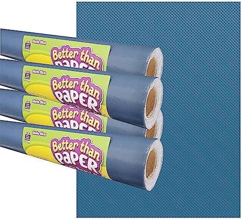 Teacher Created Resources Better Than Paper Bulletin Board Roll, 4' X 12', Slate Blue, 4/Pack (Tcr32442)