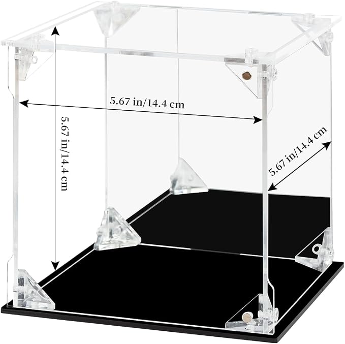 Display Case for Collectibles Assemble Clear Acrylic Box Alternative Glass Case for Display Action Figures Home Storage Organizing Toys (Internal dim 5.5X5.5X5 inch)