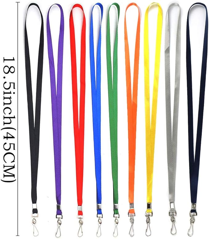 Beebel Red Lanyard Bulk Lanyards for Id Badges Flat Lanyard with Badge Clip Swivel Hook 50 Pack