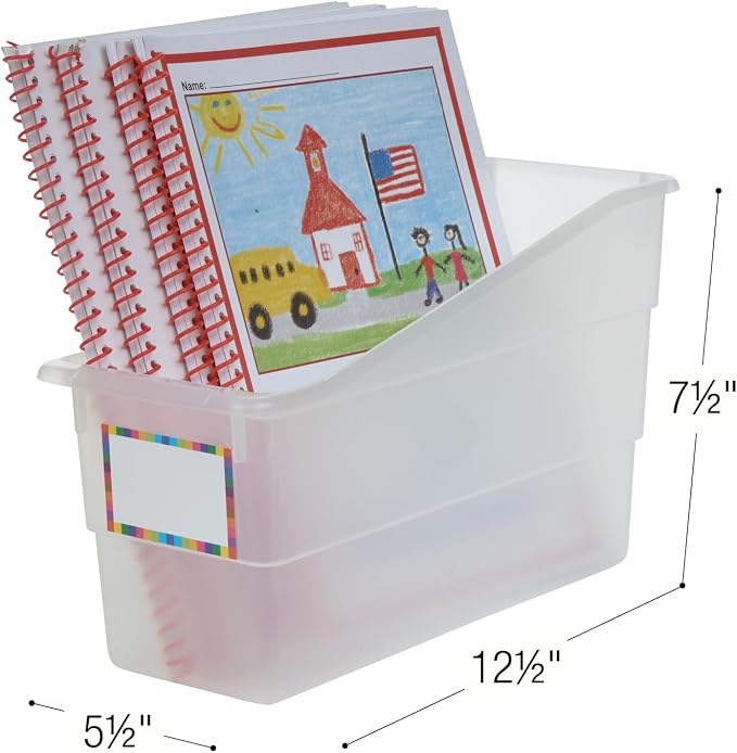 Really Good Stuff Durable Book & Binder Holders - 6 Pack - Clear