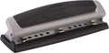 Swingline 3 Hole Punch,10 Sheet Capacity Three Hole Puncher 3 Ring,Adjustable 2-3-Hole Paper Punch,Precision Pro,Black & Silver (74037),(Pack of 12)
