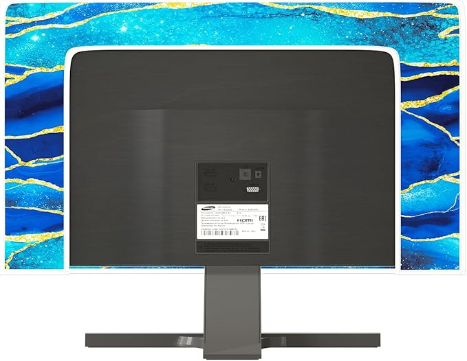 Baocicco Royal Blue Marble Waterproof TV Cover 45, 46, 47, 48 Inch Creative Design Monitor Accessories Laptop TV LCD Screen Television Decoration for Tablet LED LCD OLED TVs Decorations