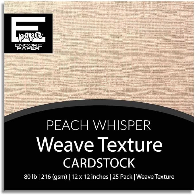 PEACH WHISPER—12x12 Textured Cardstock | 80lb Textured Orange Scrapbook Paper | Premium Cardstock for Cricut Cutting | 25 Sheets