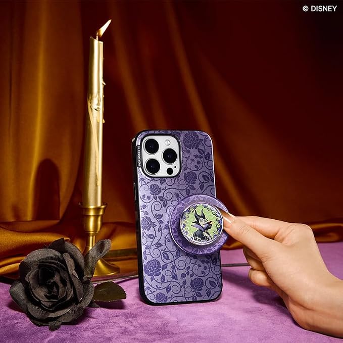 PopSockets Phone Grip for MagSafe, Magnetic Holder- Maleficent | Removable, For Kindle / Android / iPhone, With Magnet, Disney, Mickey Mouse, Minnie, Enamel, Designs