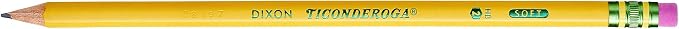 Ticonderoga Wood-Cased Pencils, Pre-Sharpened, 2 HB Soft, Yellow, 6 Boxes of 18 Count, 108 Pencils Total (Pack of 12)