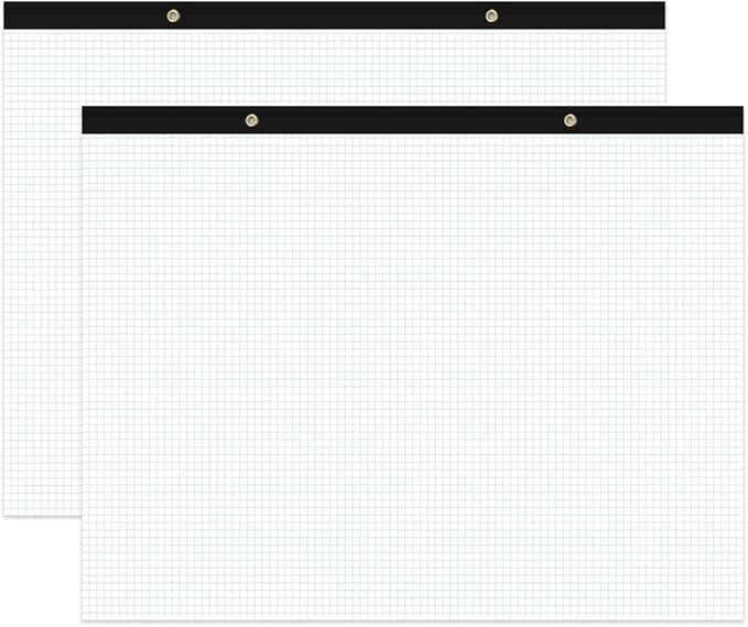 Yaridar (2-Pack) Large Engineering Graph Paper - 22" x 17" Grid Paper Notepad, 4"x4" Blue Grid 100 Sheets/200 Pages Paper for Engineer Architect Designer Mathematician Draftsman