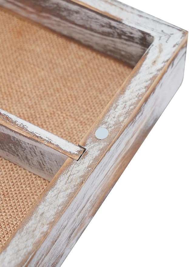 12x16 Shadow Box with 3 Removable Shelves, Vintage White | Large Collectible Display Case, Deep Shadow Box with Magnetic Door and Removable Shelves for Miniatures, Medals and Coins