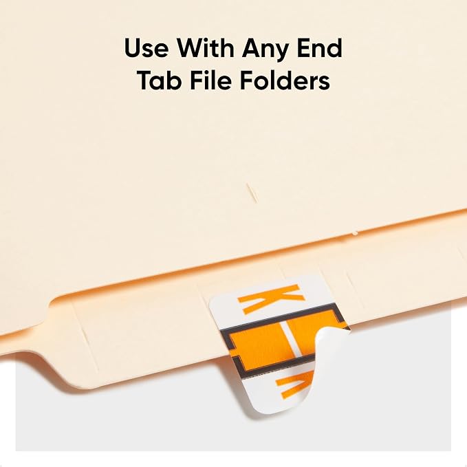 Smead BCCR Bar-Style Color-Coded Alphabetic Label, K, Label Roll, Light Orange, 500 Labels per Roll, (67081)