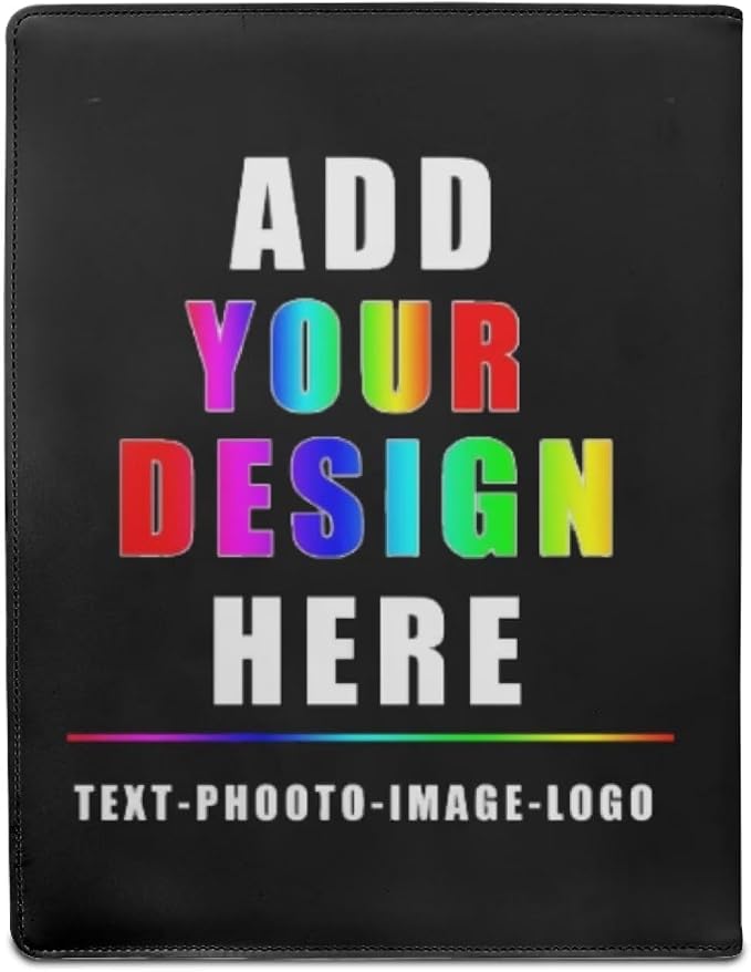 Dreaweet Personalize Portfolio Binder Leather Padfolio for Women Men Add Your Name/Logo/Image Into Portfolio Folder for Documents Resume,Letter/A4 Size Clipboard,Business Card Holders Organizer
