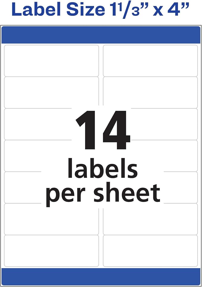 Avery Easy Peel Printable Address Labels with Sure Feed, 1" x 4", White, 3,500 Blank Mailing Labels (05962)