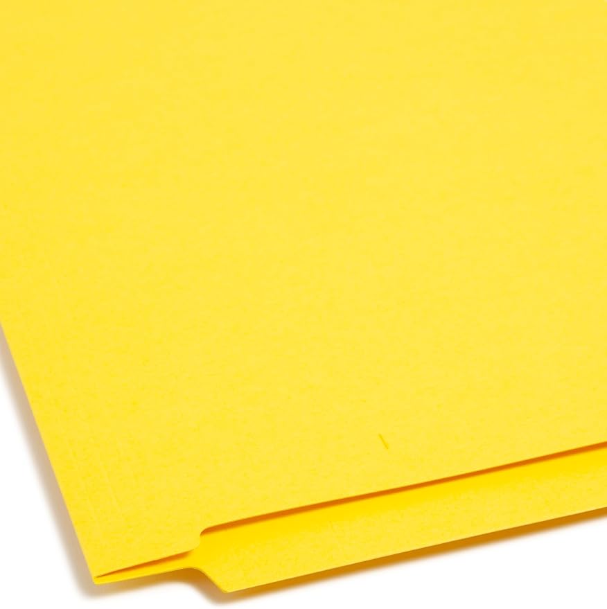 Smead End Tab Fastener File Folder, Shelf-Master® Reinforced Straight-Cut Tab, 2 Fasteners, Letter Size, Yellow, 50 per Box (25940)
