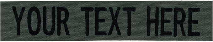 Custom Uniform Name Tapes Solid Colors. Olive Drab Ripstop, 5 Inch Hook Fastener (Uniform Ready Fastener)