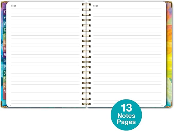 HARDCOVER Academic Year 2026-2027 Planner: 14 Months (May 2026 Through June 2027) 8.5"x 11" Daily Weekly Monthly Planner Yearly Agenda. Bookmark, Pocket Folder and Sticky Note Set (Rainbow Petals)