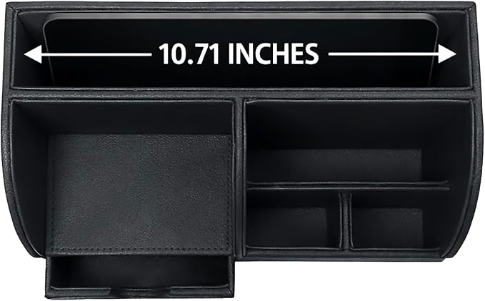 UnionBasic Desk Organizer - Multifunctional Leather Desktop Pen Holder Storage Box - Business Card/Pen/Pencil/Mobile Phone/Stationery Holder, Black
