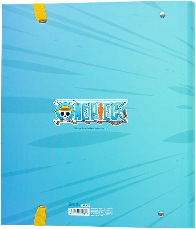 Grupo Erik One Piece 4 Ring Binder A4 - Manga Gifts, Anime Merch | A4 Folder with Elastic closure, School Folders for Paperwork A4, Back to School Supplies | One Piece Merchandise, Gift