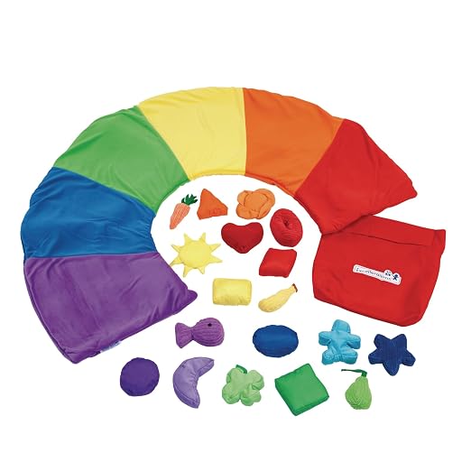 Excellerations Colorful Sorting and Counting Toy for Toddlers, 19 Plush Sorting Pieces and 1 Washable Plush 24 inches H x 36 inches W Floor mat, 18 Months and Up, Preschool Learning Activities