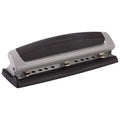 Swingline 3 Hole Punch, 10 Sheet Capacity Three Hole Puncher 3 Ring, Adjustable 2-3 Hole Paper Punch, Precision Pro, Black & Silver (74037)