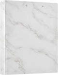 Marble Round Ring Binders 1.5 Inch White 3 Ring Clipboard Binder for Office School Work Supplies File Folder Document 200 Sheet Capacity Easy Open