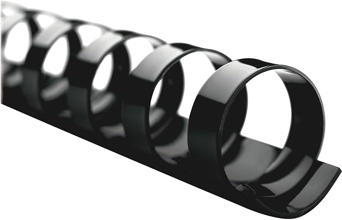 GBC Binding Spines/Spirals/Coils, 1/4" Diameter, 25 Sheet Capacity, CombBind, Black, 100 Pack (4000020)