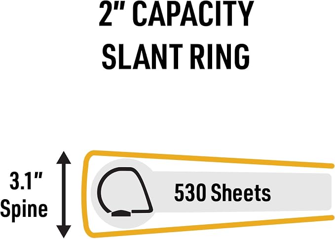 Avery® UltraDuty™ SDS 3 Ring Binder, 2" Rings, 1 Yellow/Red Binder | For Industrial Workplace and Facility Use, OSHA HazCom Compliant, Attached 36" Chain, Water and Chemical Resistant Cover